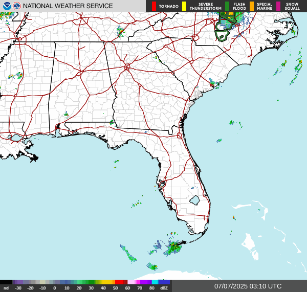 Weather radar map