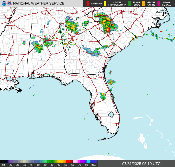 Weather radar map