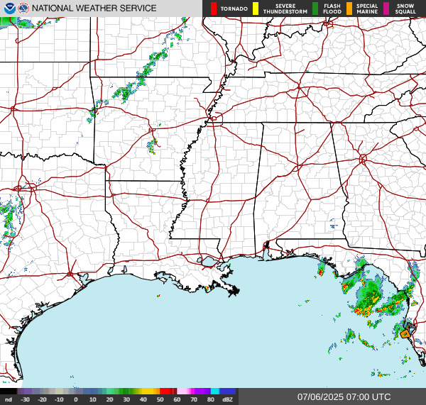 Weather radar map