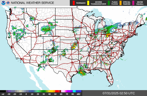 Weather radar map